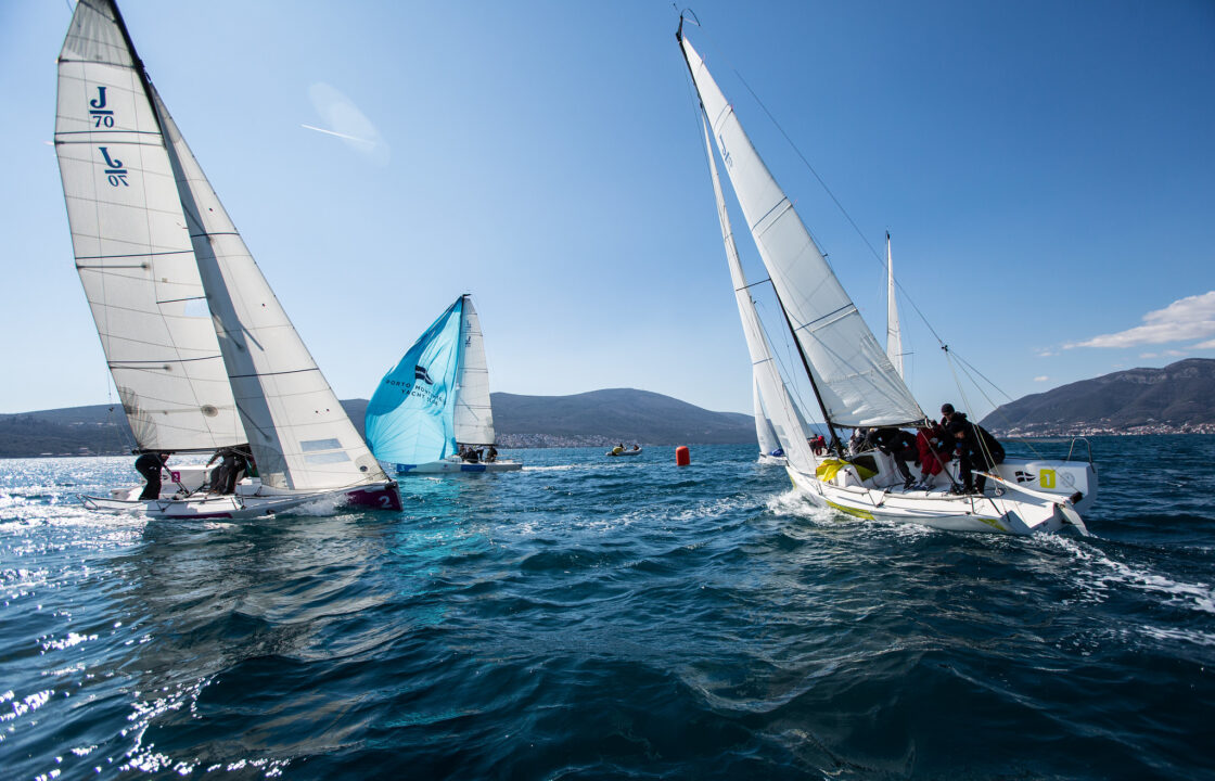 sailing boats on the water racing